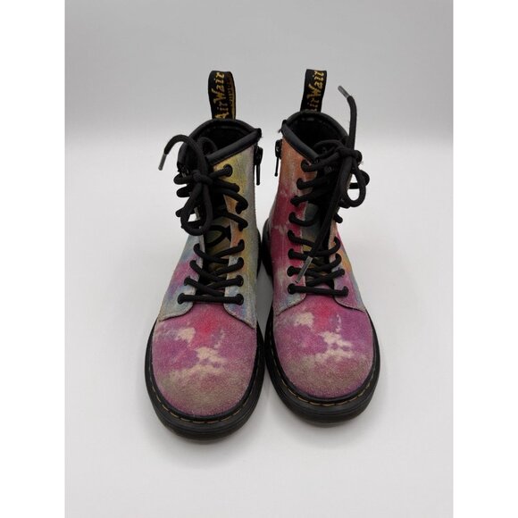 Dr Doc Martens Air Wair 1460J Tie Dye Toddler Girls Size 12 Multicolor Boots - Picture 2 of 10